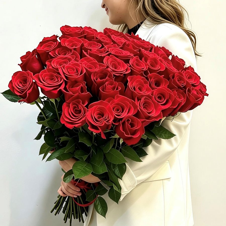 51 красная роза 70 см из Эквадора