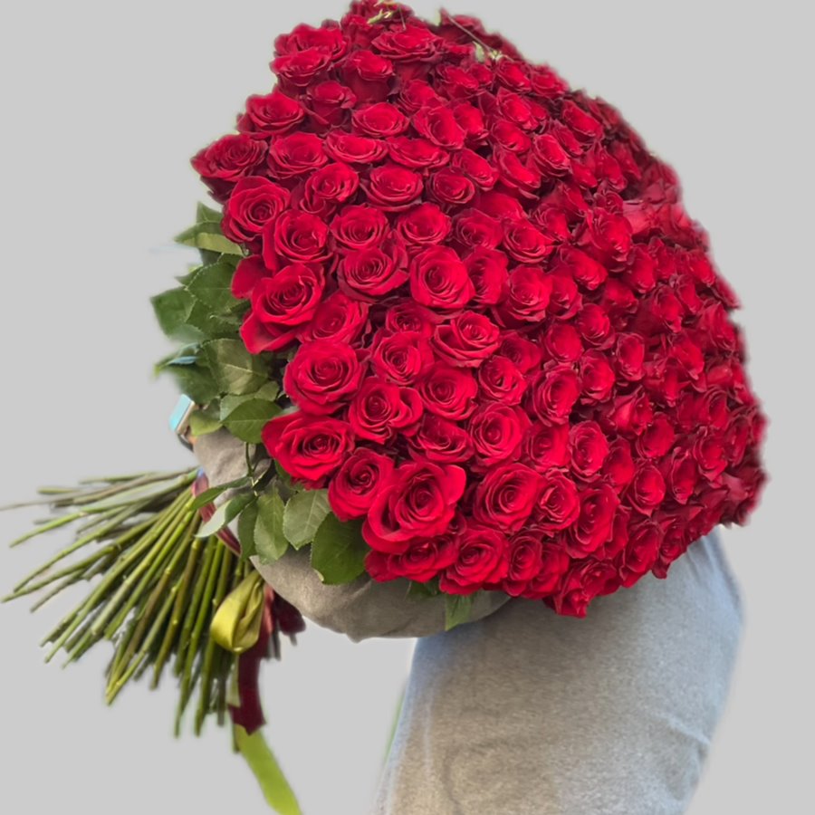 151 красная роза 80 см