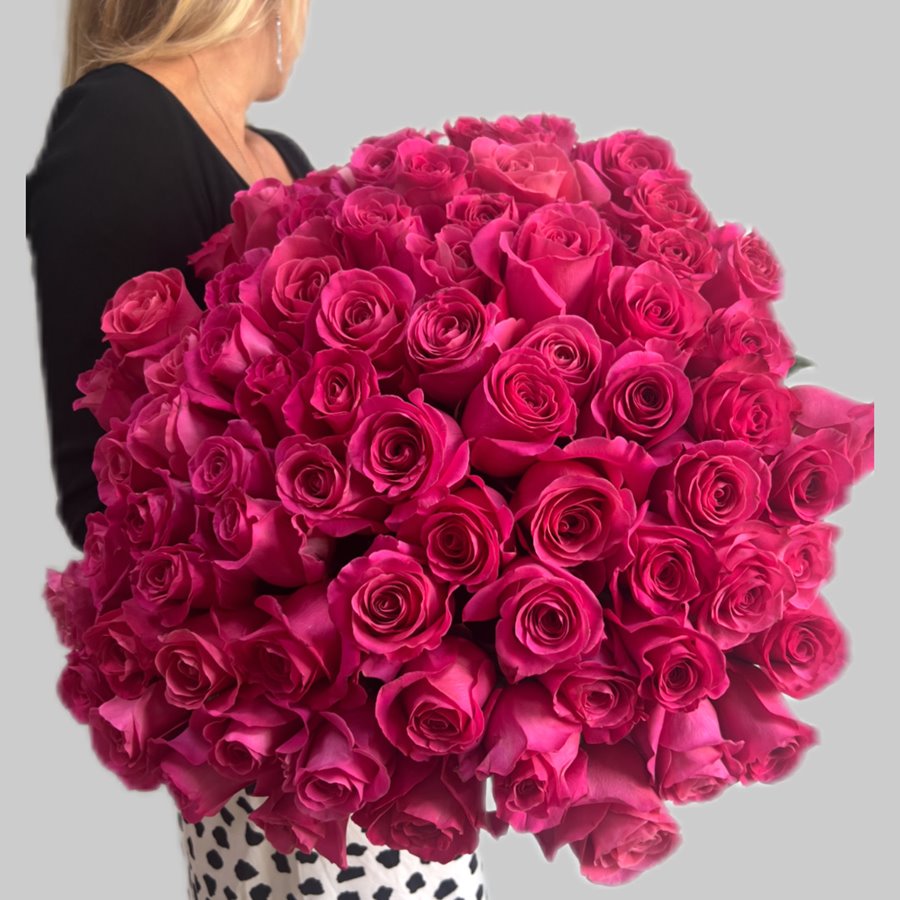 Букет  75 розовых роз  60 см