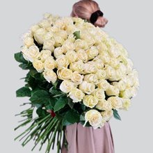 101 БЕЛАЯ роза  80 см