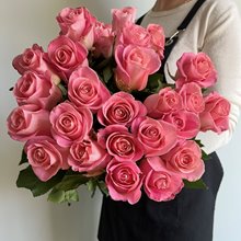 Купить 25 розовых роз 60 см
