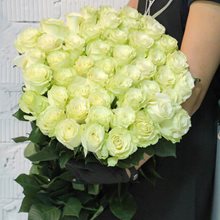 51 роза белая "Мондиаль"  80 см