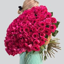 101 РОЗОВАЯ роза 60 см