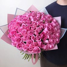 51 розовая роза 40 см ( Аква )