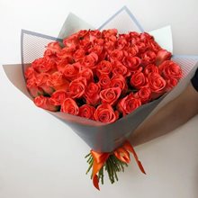 51 оранжевая роз 40 см ( Шприц )
