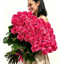 51 роза розовая "Пинк Флойд"  80 см
