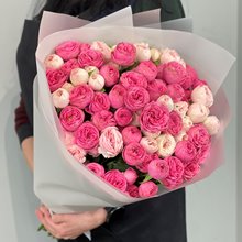 21 пионовидная роза кустовых  микс (Мэнсфилд и Жизель )
