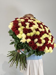 Купить 101 роза микс 