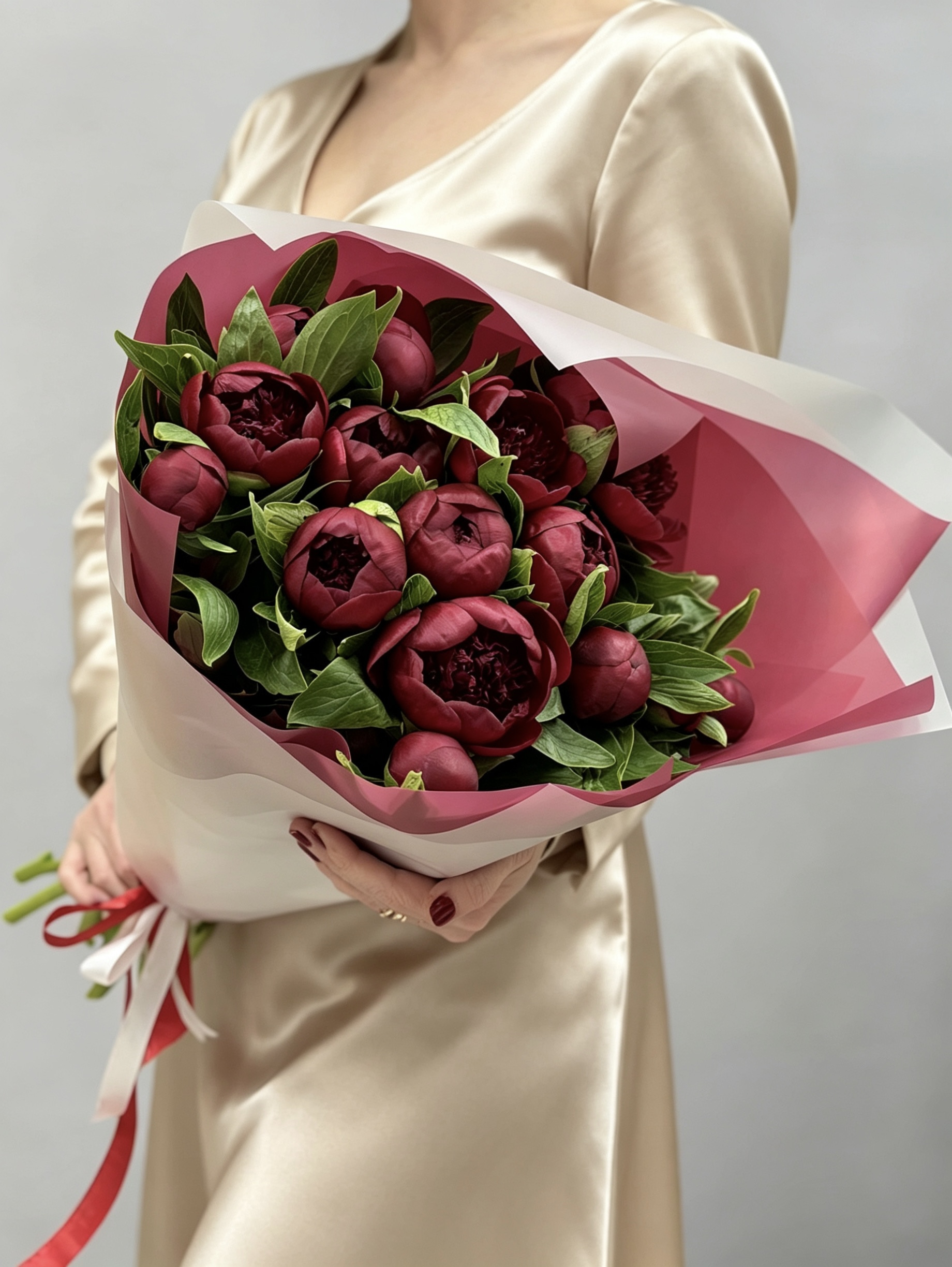 Букет из 15 пионов