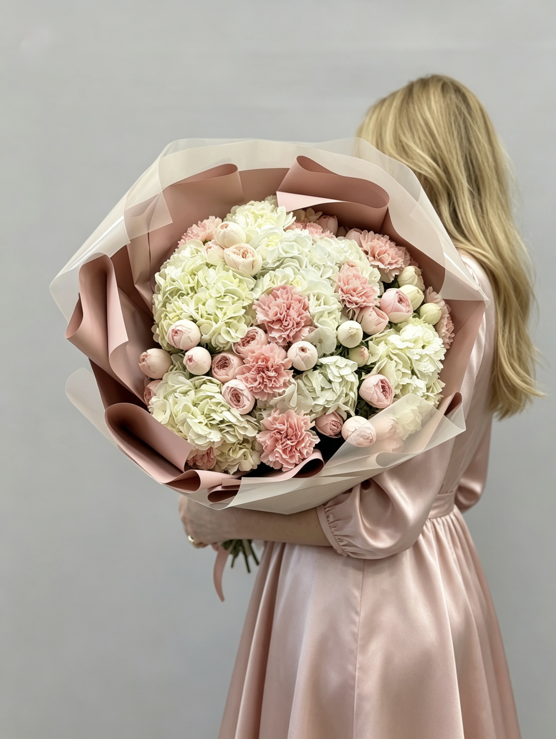 Гортензия розовая крупно